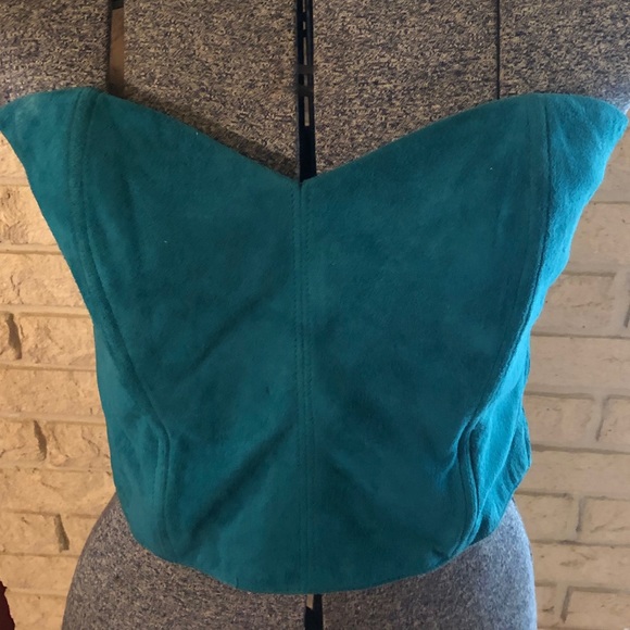 In Transit Vintage Teal Suede Bustier - Picture 5 of 7